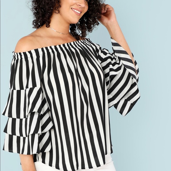 NWTLongline Black/White Striped Top - Picture 2 of 5